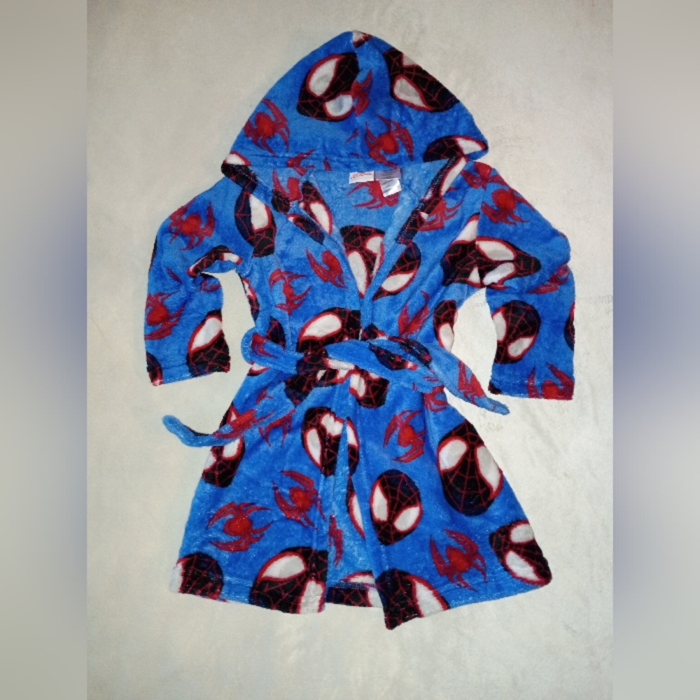 SPIDER MAN Plush Robe & Handtowel Set for Kids size 4